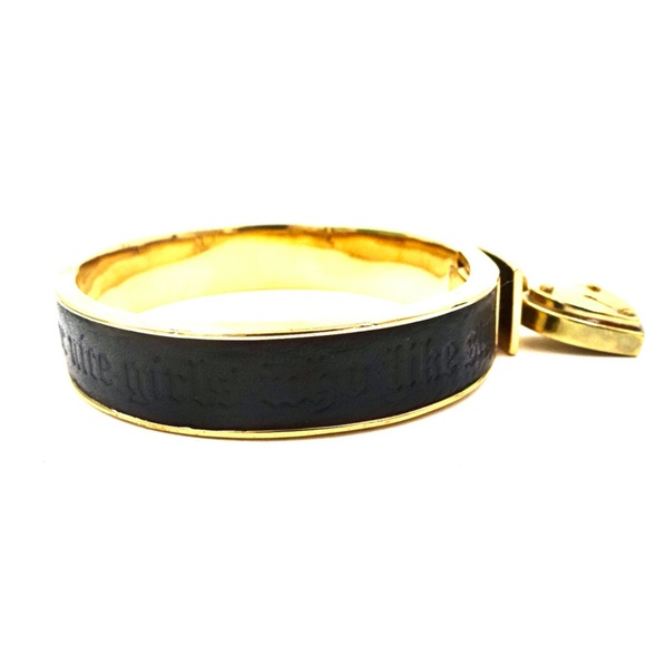 JUICY COUTURE GOLD LEATHER BANGLE BRACELET - Picture 5 of 10